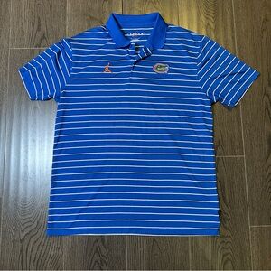 Florida Gators Air Jordan On Field Polo Men's Sz Medium Blue Striped DR0579-480